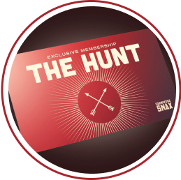 The Hunt exclusive membership card with crossed arrows design.